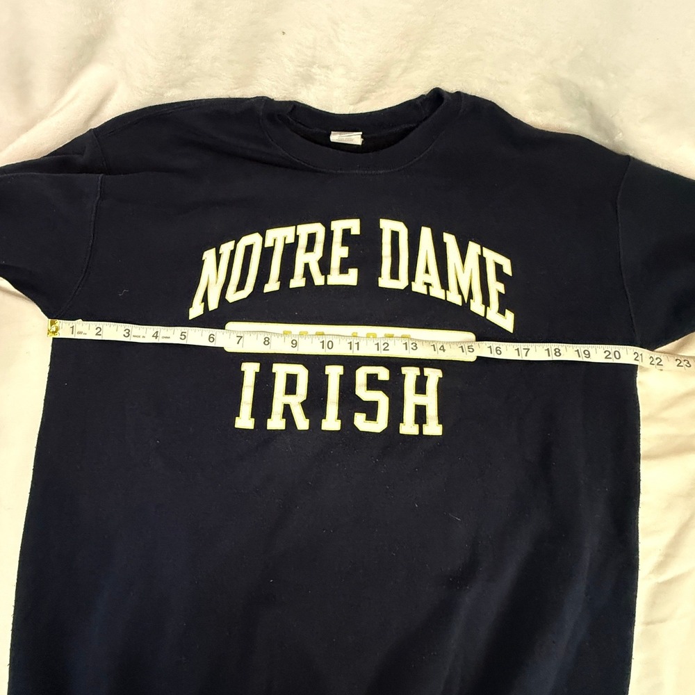 Notre Dame Fighting Irish Crewneck Sweatshirt Navy Gold Unisex Adult Est. M - Picture 5 of 8